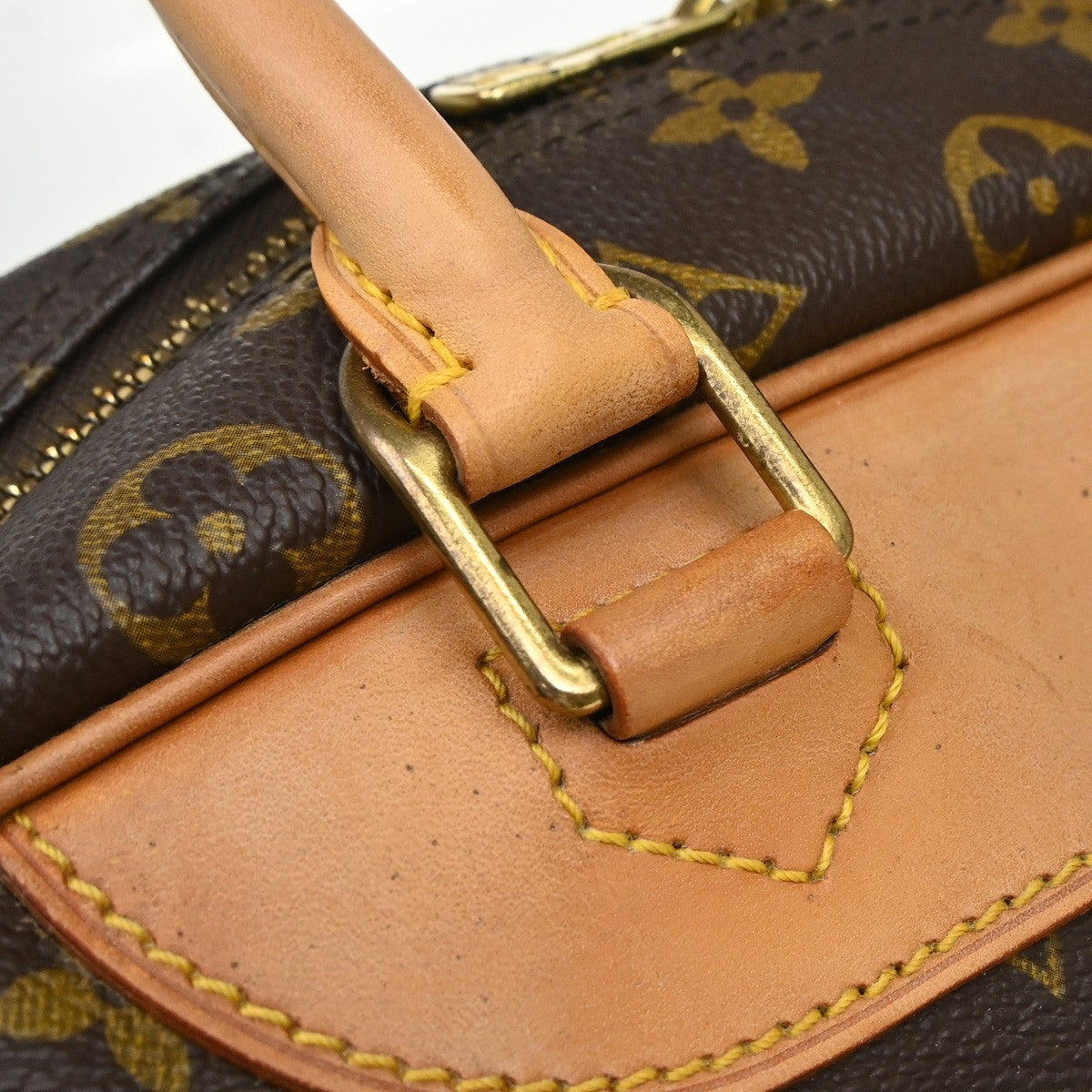 Louis Vuitton Deauville Handbag Monogram Canvas, Brown, Canvas, Handbag