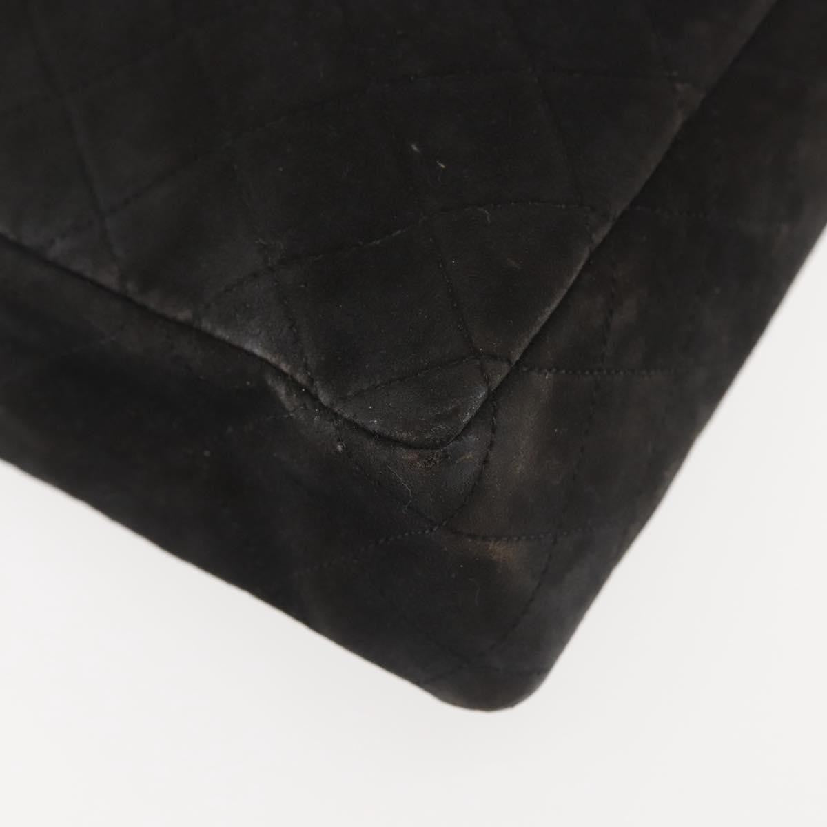 Chanel Vintage Clutch Pleated Leather, BLACK, SUEDE, Clutche & pouche