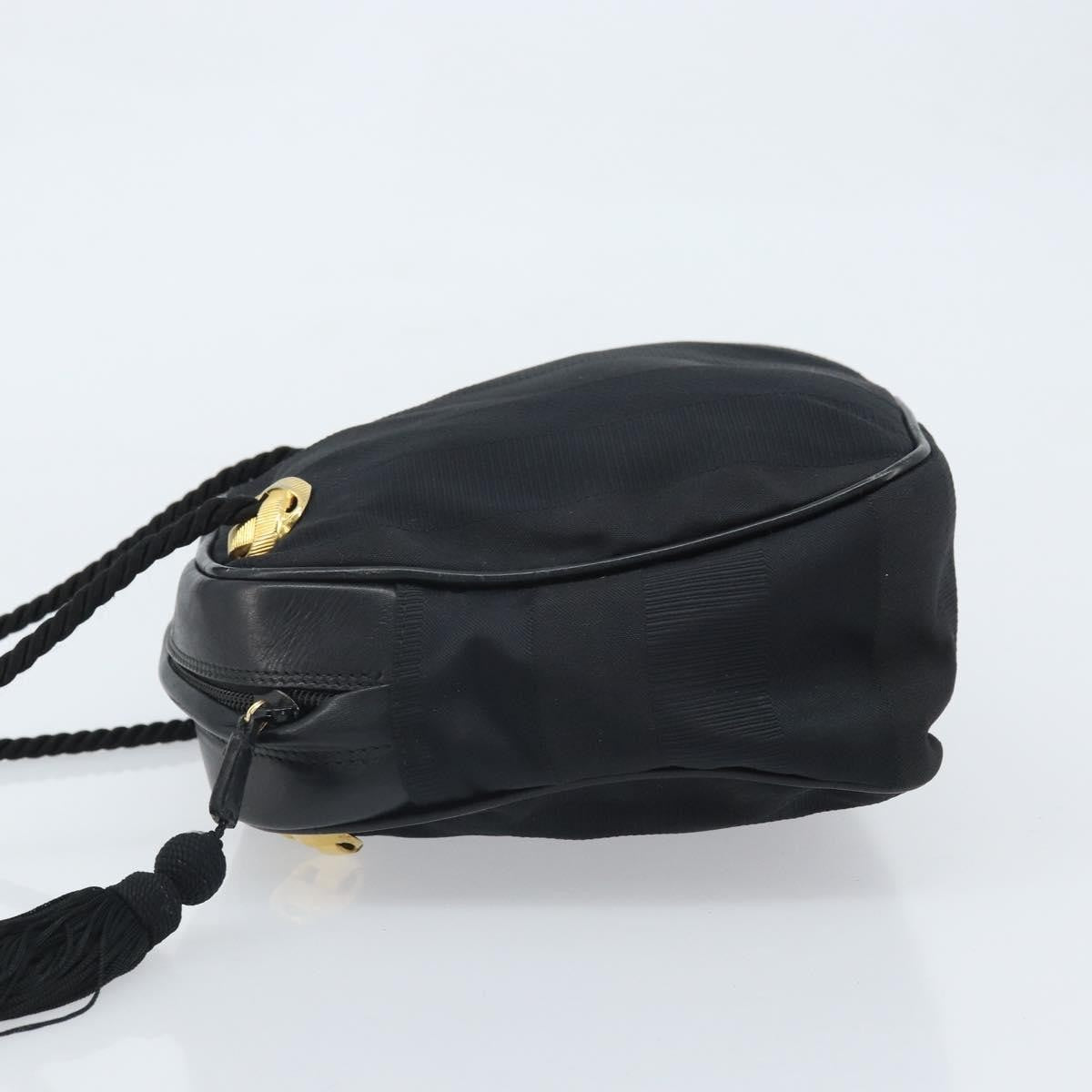Salvatore Ferragamo Vintage Shoulder Bag Canvas, BLACK, CANVAS, Shoulder bag
