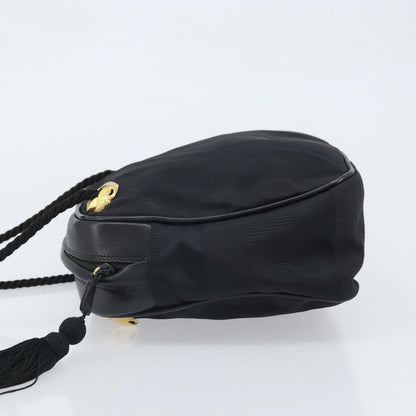 Salvatore Ferragamo Vintage Shoulder Bag Canvas, BLACK, CANVAS, Shoulder bag