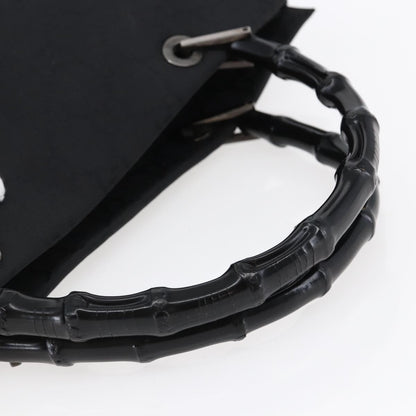 Gucci Vintage Bamboo Handle Tote GG Nylon, BLACK, NYLON, Tote bag