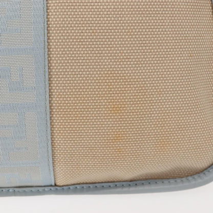 Fendi Logo Flap Shoulder Bag Canvas, BEIGE, CANVAS, Shoulder bag