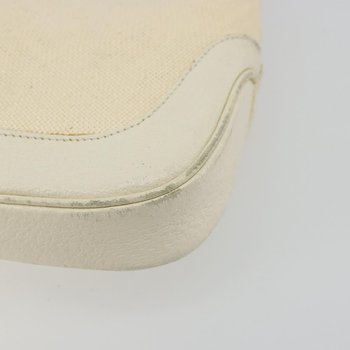 Gucci Vintage Jackie Shoulder Bag Canvas and Leather, Beige, Canvas, Handbag