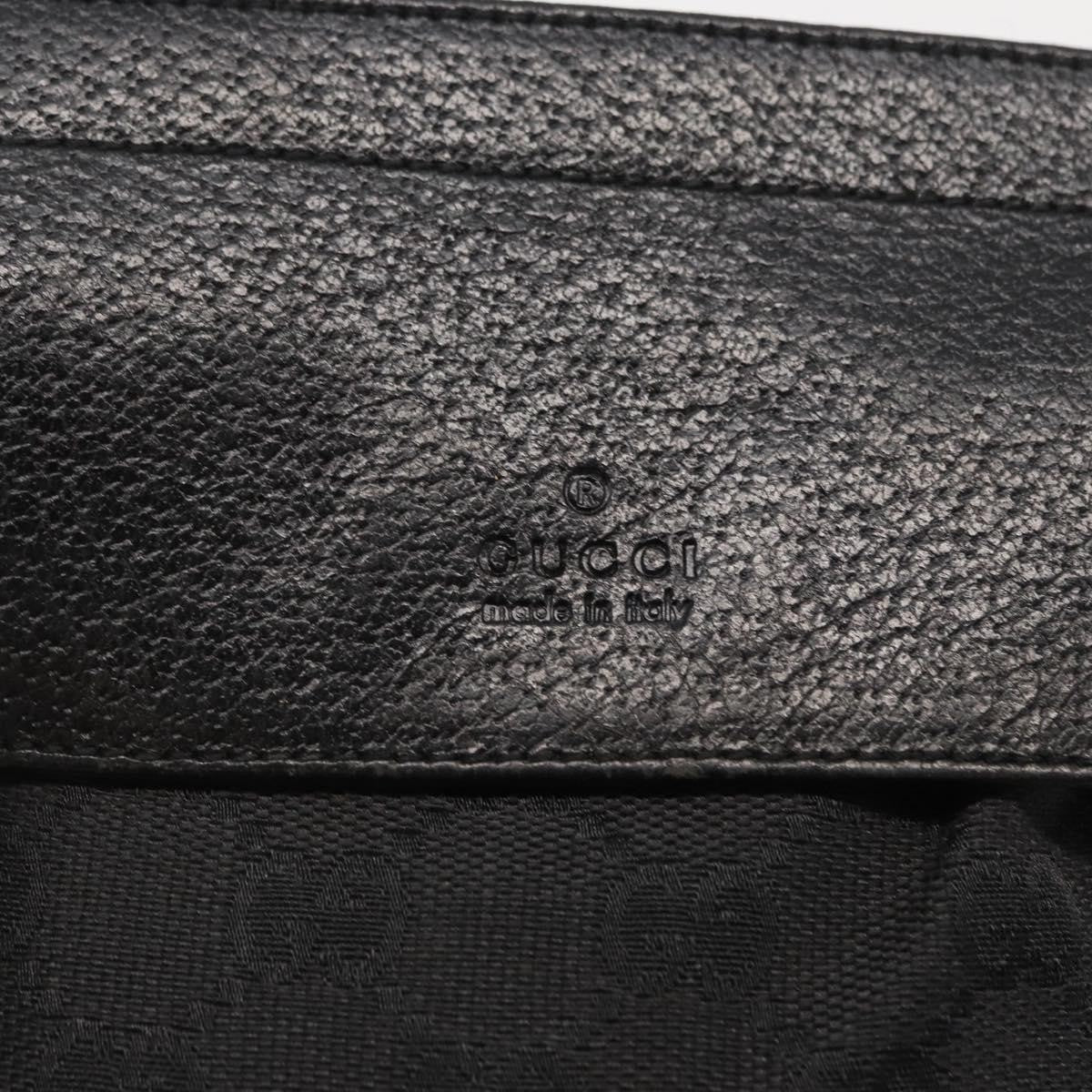 Gucci Vintage Double Belt Bag GG Canvas with Leather, BLACK, CANVAS, Clutche & pouche