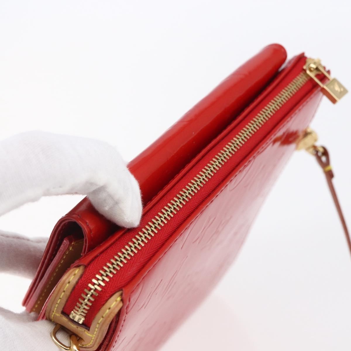 Louis Vuitton Mott Handbag Monogram Vernis, RED, PATENT_LEATHER, Clutche & pouche
