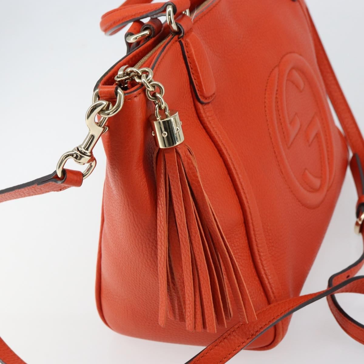Gucci Soho Working Tote Leather, ORANGE, LEATHER, Handbag