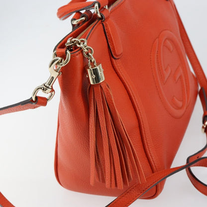 Gucci Soho Working Tote Leather, ORANGE, LEATHER, Handbag