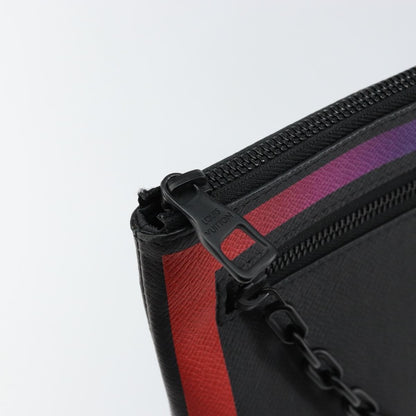 Louis Vuitton Pochette A4 Rainbow Taiga Leather, BLACK, LEATHER, Clutche & pouche
