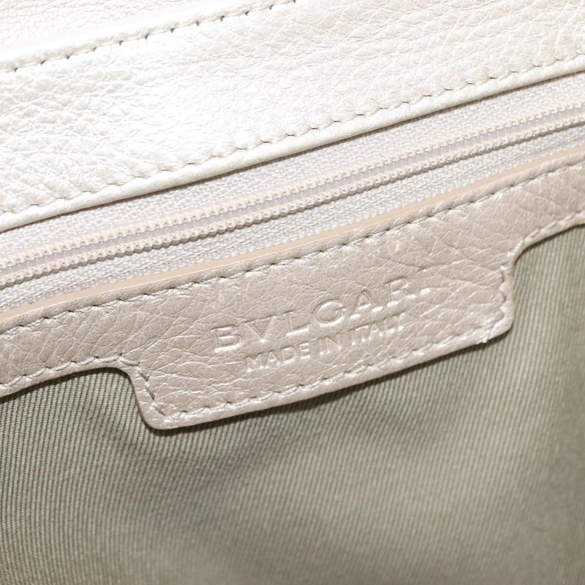 Bvlgari Chandra Flap Shoulder Bag Leather, Silver, Leather, Shoulder Bag