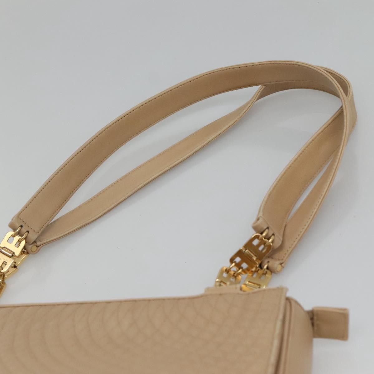 Bally Vintage Chain Shoulder Bag Quilted Leather, BEIGE, LEATHER, Shoulder bag