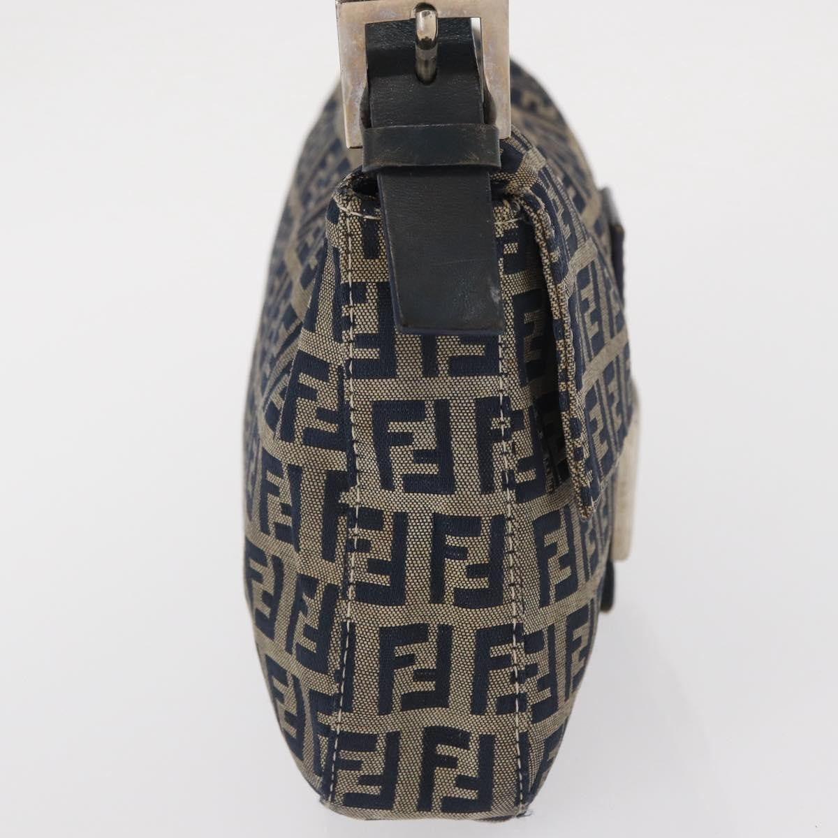 Fendi Baguette Bag Zucchino Canvas, NAVY, CANVAS, Shoulder bag