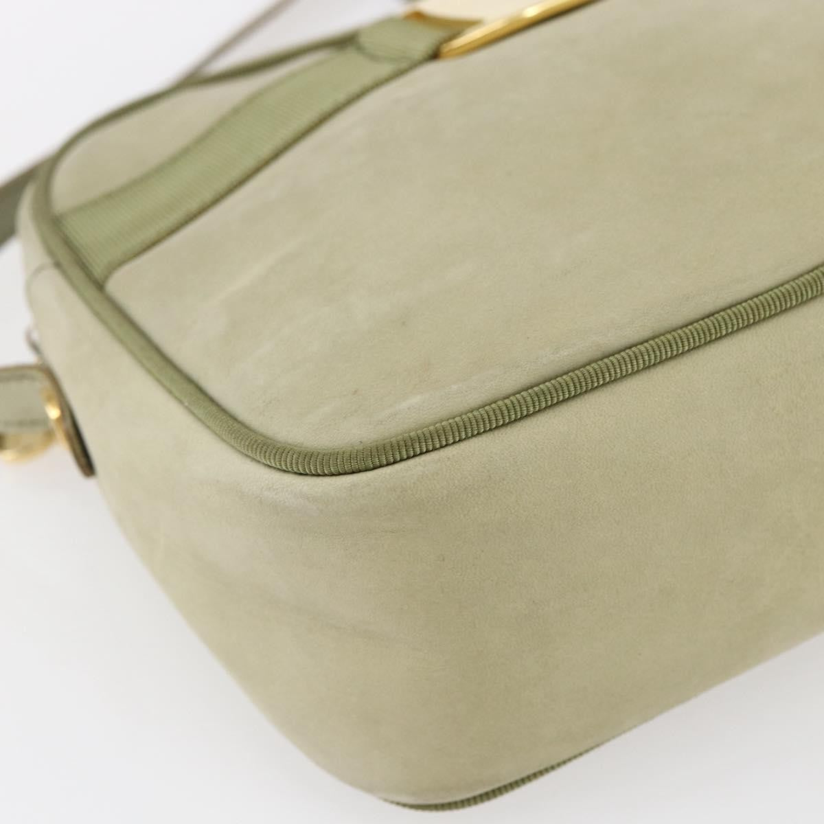 Salvatore Ferragamo Vala Shoulder Bag Suede, GREEN, SUEDE, Shoulder bag