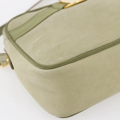 Salvatore Ferragamo Vala Shoulder Bag Suede, GREEN, SUEDE, Shoulder bag