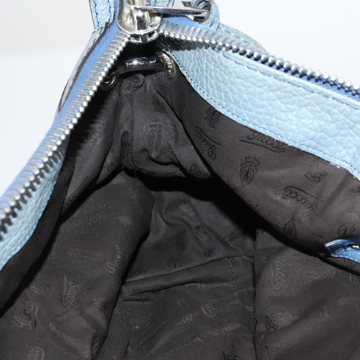 Gucci Bamboo Bar Shoulder Bag Leather, BLUE, LEATHER, Shoulder bag