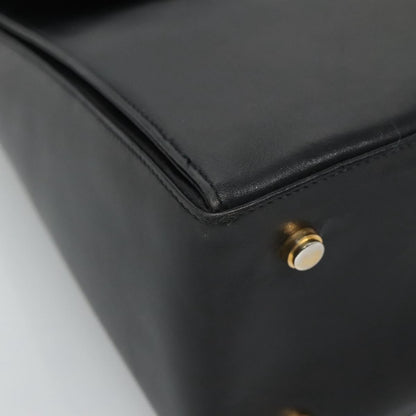 Salvatore Ferragamo Gancini Convertible Top Handle Bag Leather, BLACK, LEATHER, Handbag