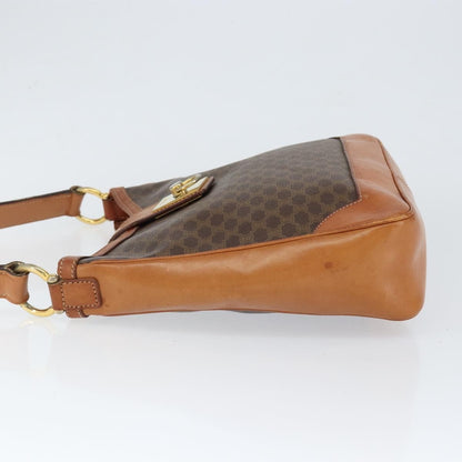 Celine Vintage Macadam Shoulder Bag Canvas and Leather, BROWN, CANVAS, Shoulder bag