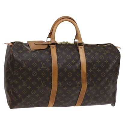 Louis Vuitton Keepall Bag Monogram Canvas, BROWN, CANVAS, Travel bag