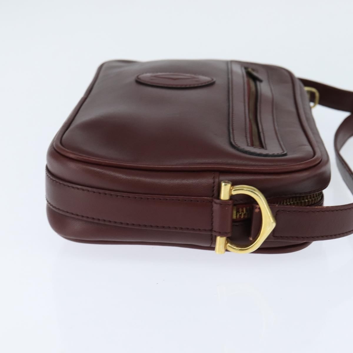 cartier Must de Cartier Shoulder Bag Leather, BURGUNDY, LEATHER, Shoulder bag