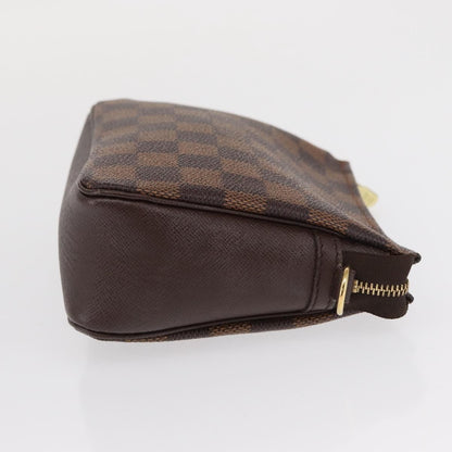 Louis Vuitton Trousse Make Up Bag Damier, BROWN, CANVAS, Clutche & pouche