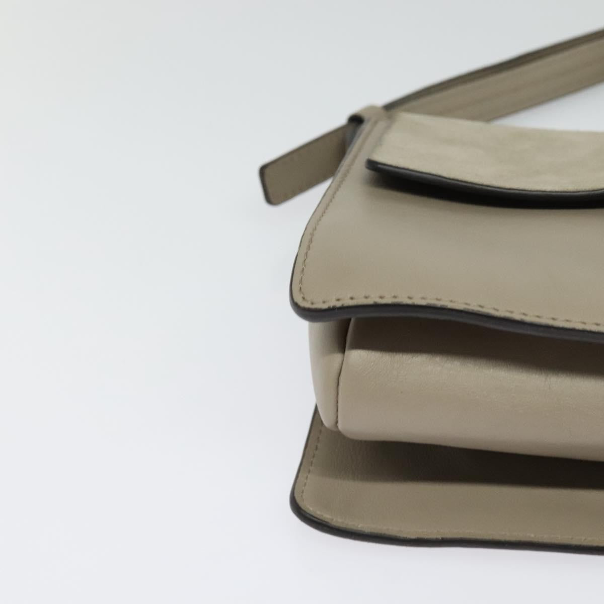 Chloe Faye Shoulder Bag Leather and Suede, GRAY, LEATHER, Shoulder bag