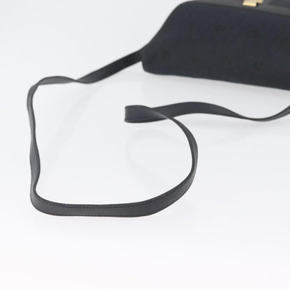 Christian Dior Vintage Honeycomb Flap Crossbody Bag Canvas and Leather, BLACK, CANVAS, Shoulder bag