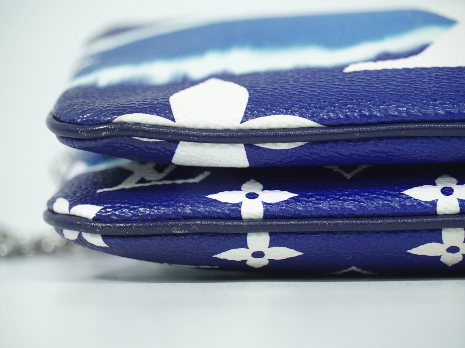 Louis Vuitton Double Zip Pochette Limited Edition Escale Monogram Giant, BLUE, CANVAS, Shoulder bag