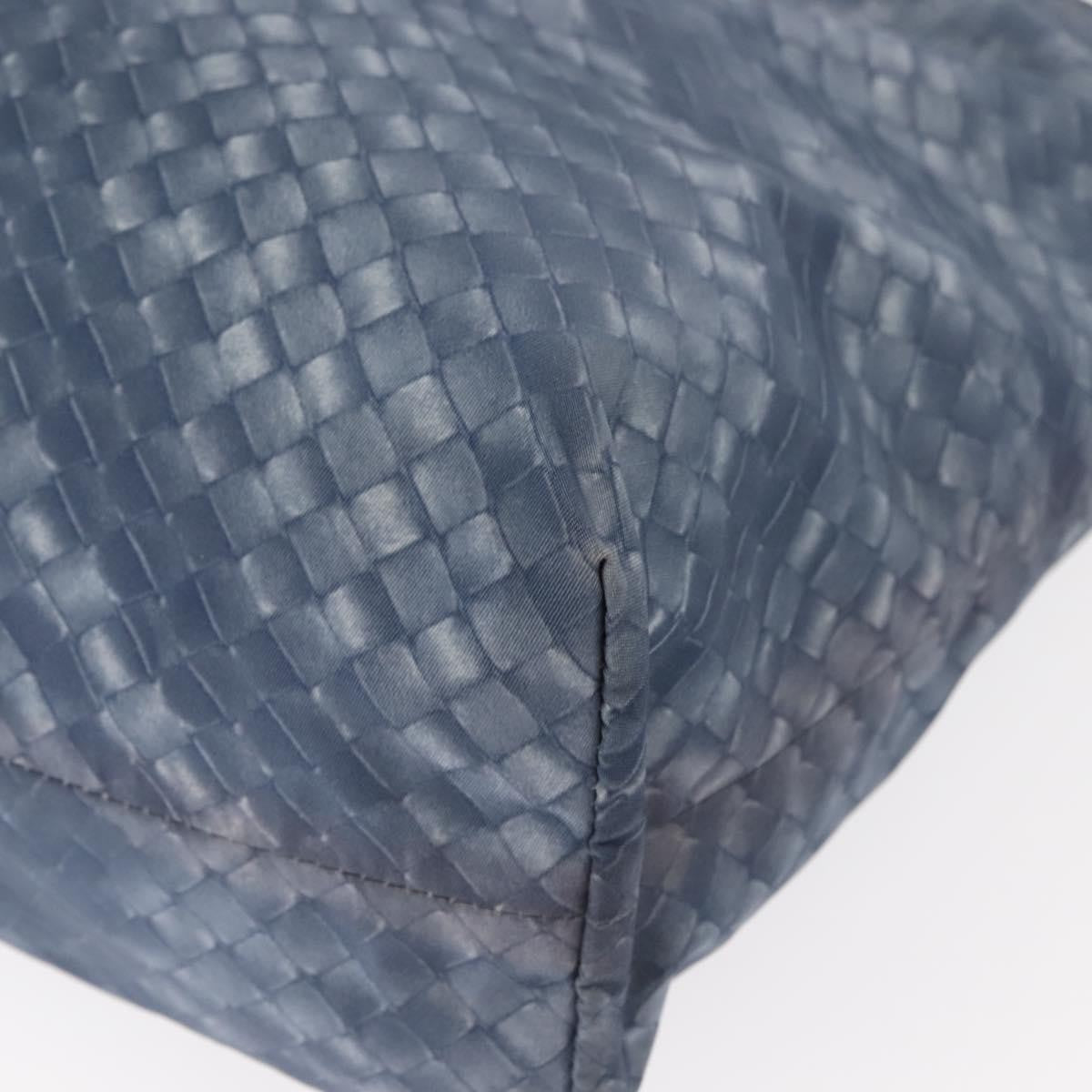 Bottega Veneta Intrecciolusion Tote Printed Nylon, BLUE, NYLON, Tote bag