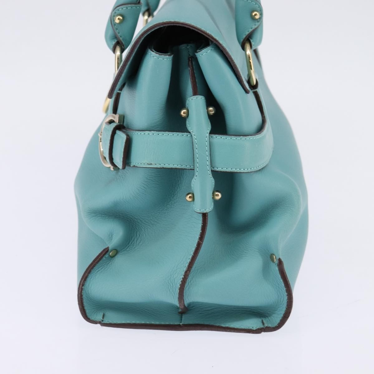 Salvatore Ferragamo Virna Satchel Leather, BLUE, LEATHER, Handbag