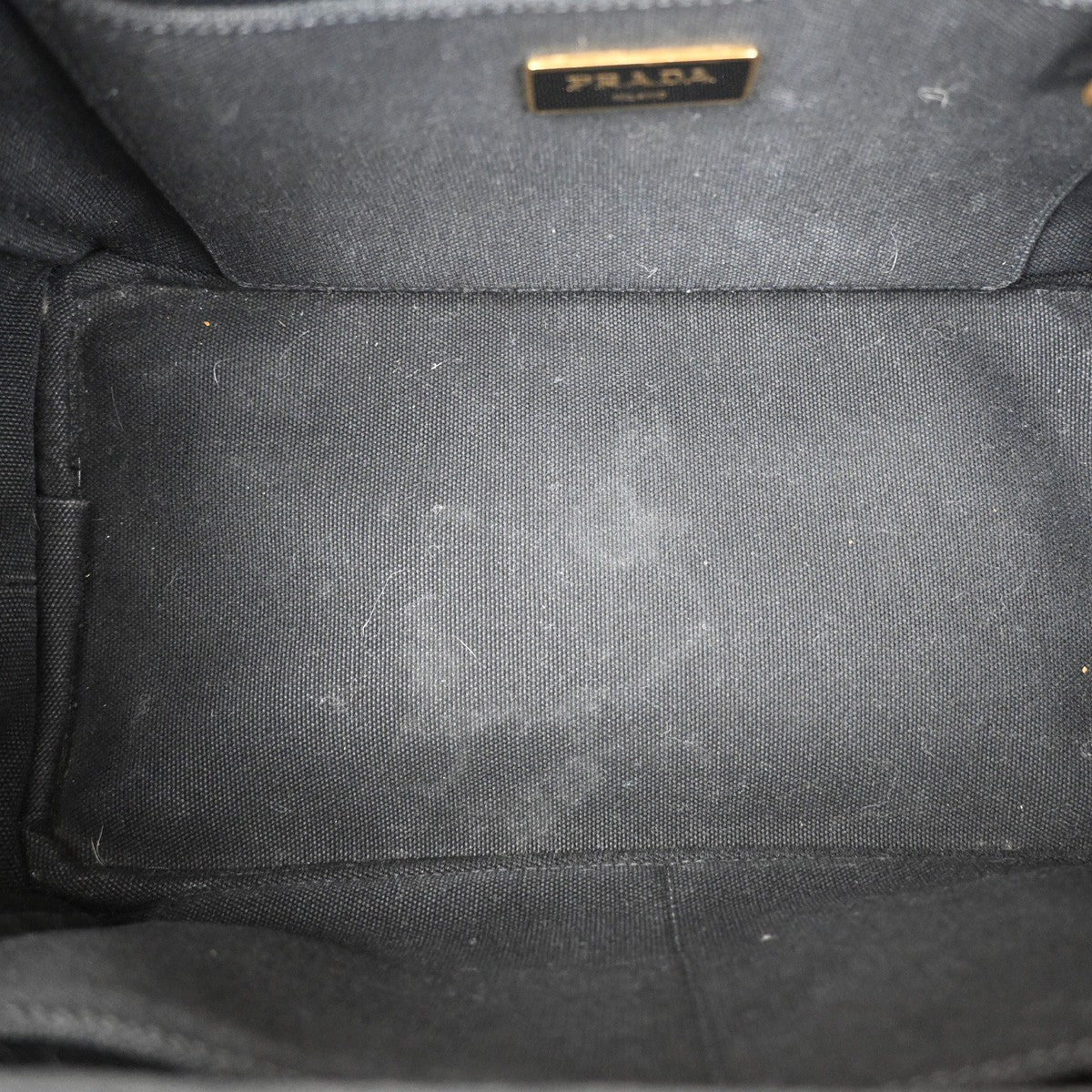 Prada Canapa Convertible Tote Canvas, BLACK, CANVAS, Tote bag
