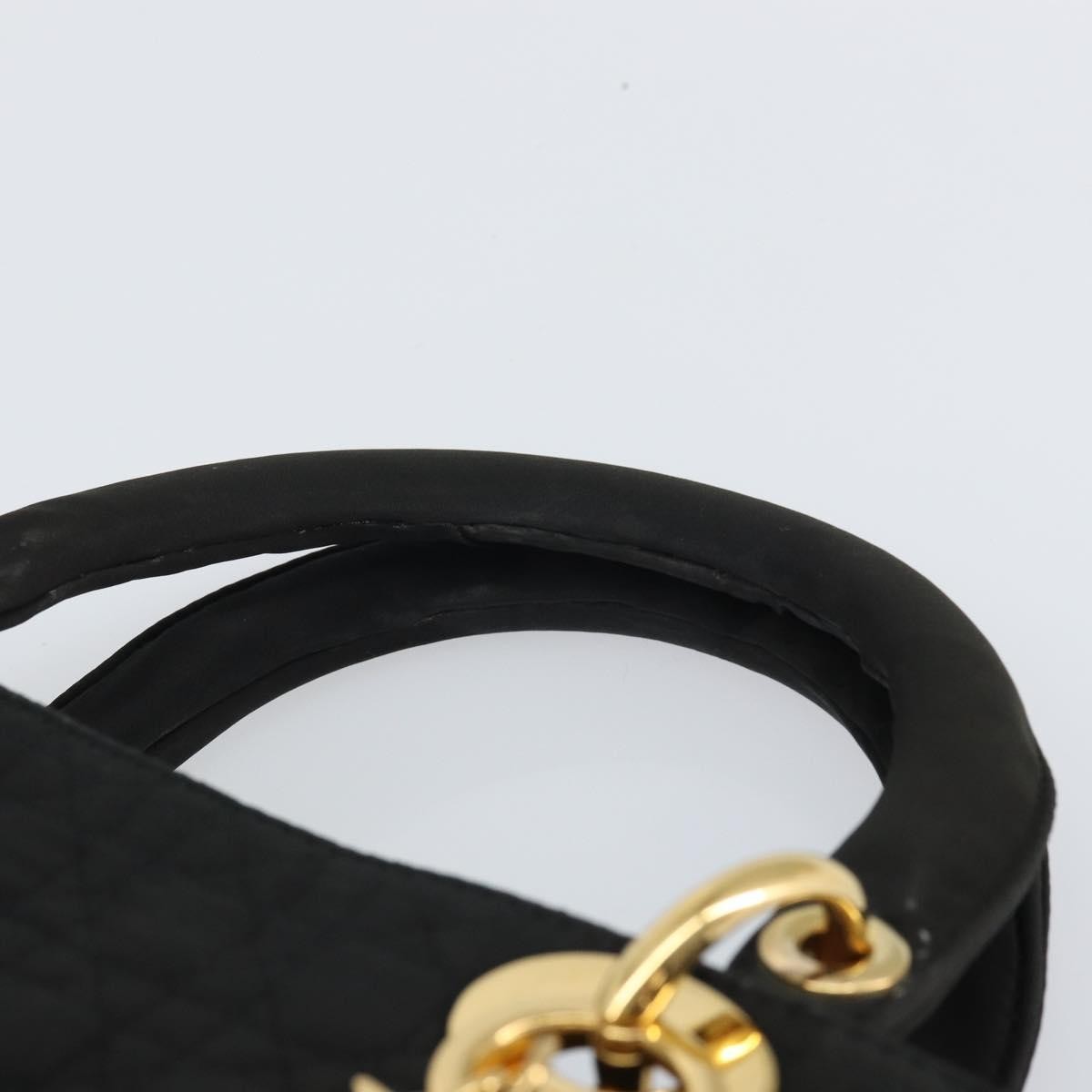 Christian Dior Vintage Lady Dior Bag Cannage Quilt Nylon, BLACK, NYLON, Handbag
