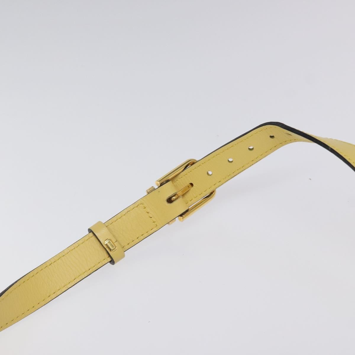 Celine Vintage Shoulder Bag Leather, YELLOW, LEATHER, Shoulder bag