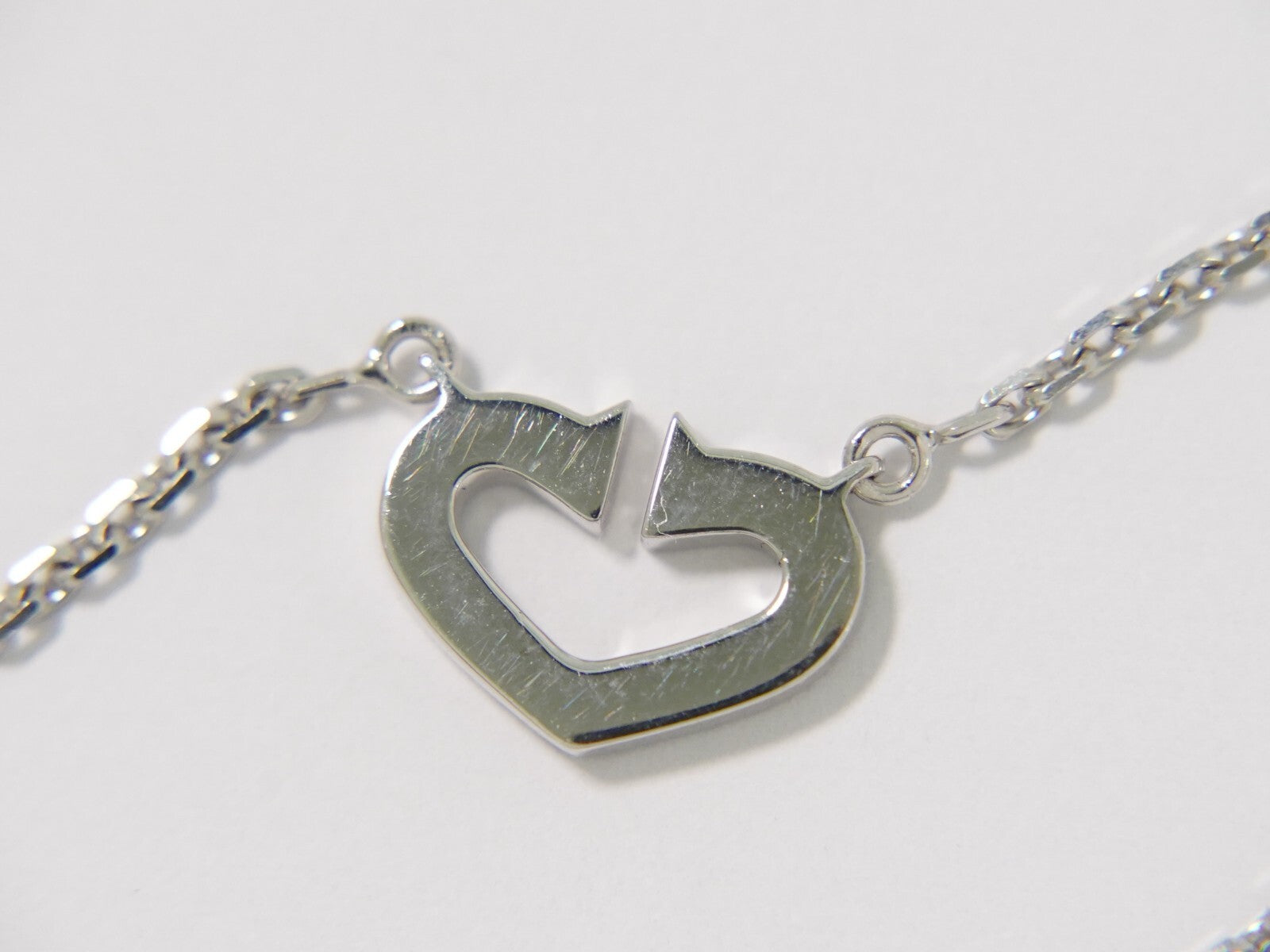 Cartier C Heart de Cartier Pendant Necklace 18K White Gold with Diamond, SILVER, WHITE_GOLD, Necklace