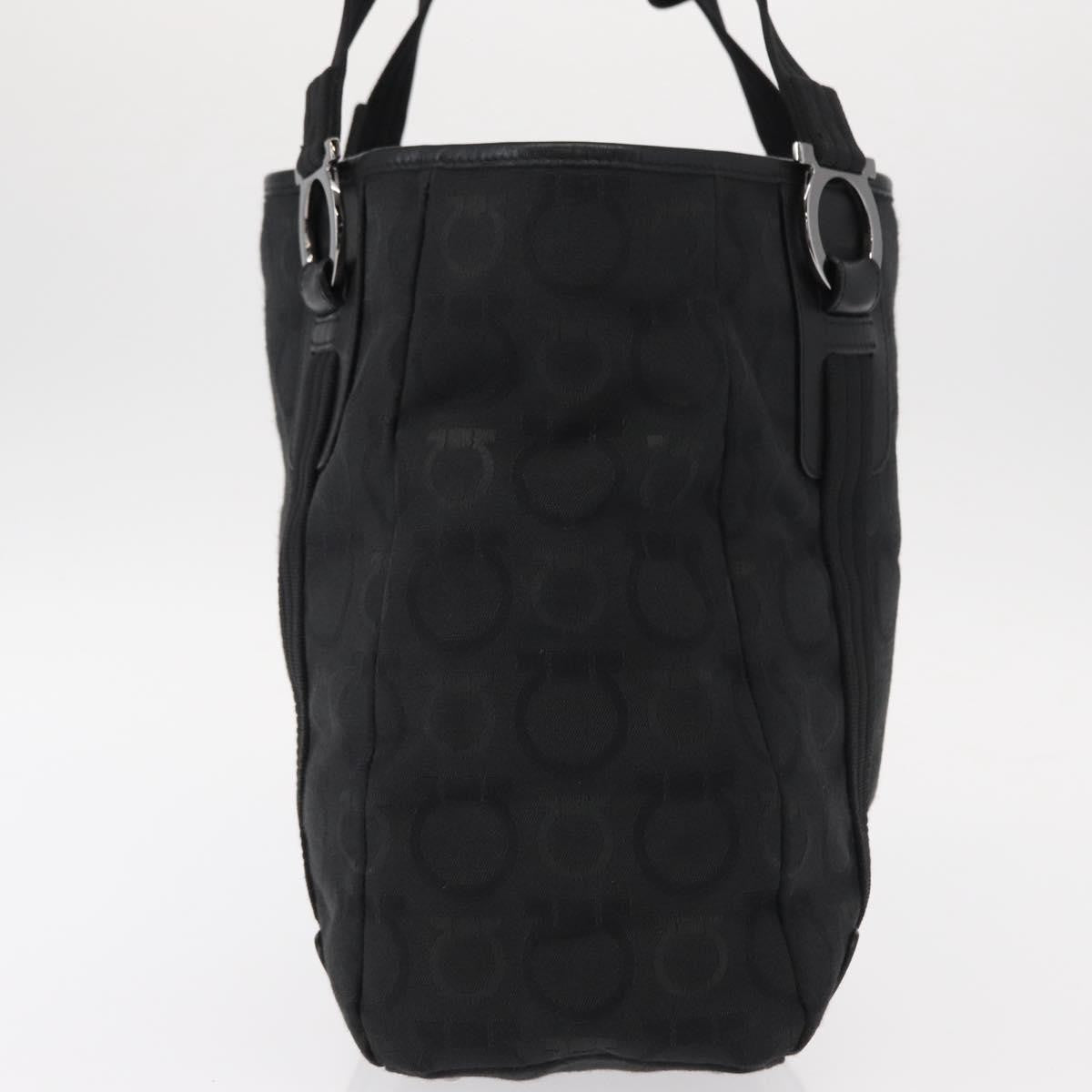 Salvatore Ferragamo Gancini Tote Gancini Canvas, BLACK, CANVAS, Tote bag