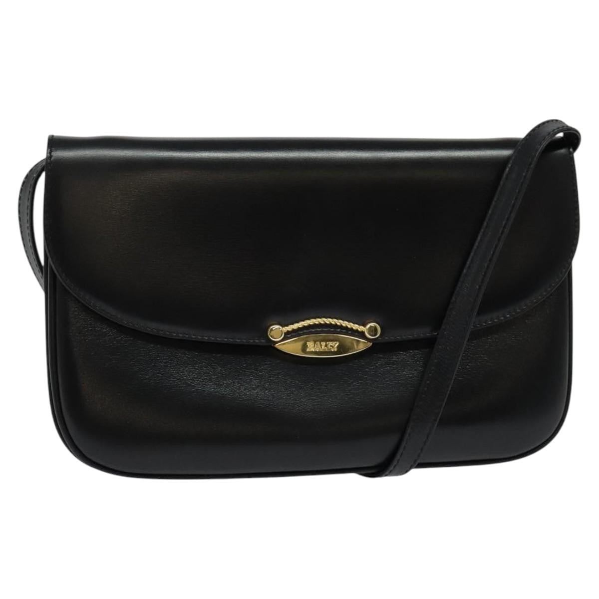 Bally Vintage Shoulder Bag Leather, Black, Leather, Shoulder Bag