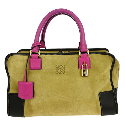 Loewe Amazona suede suede bag, BEIGE, LEATHER, Handbag