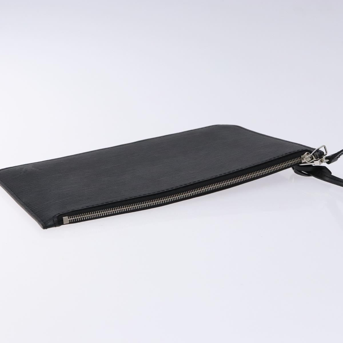 Louis Vuitton Neverfull Pochette Epi Leather, BLACK, LEATHER, Tote bag