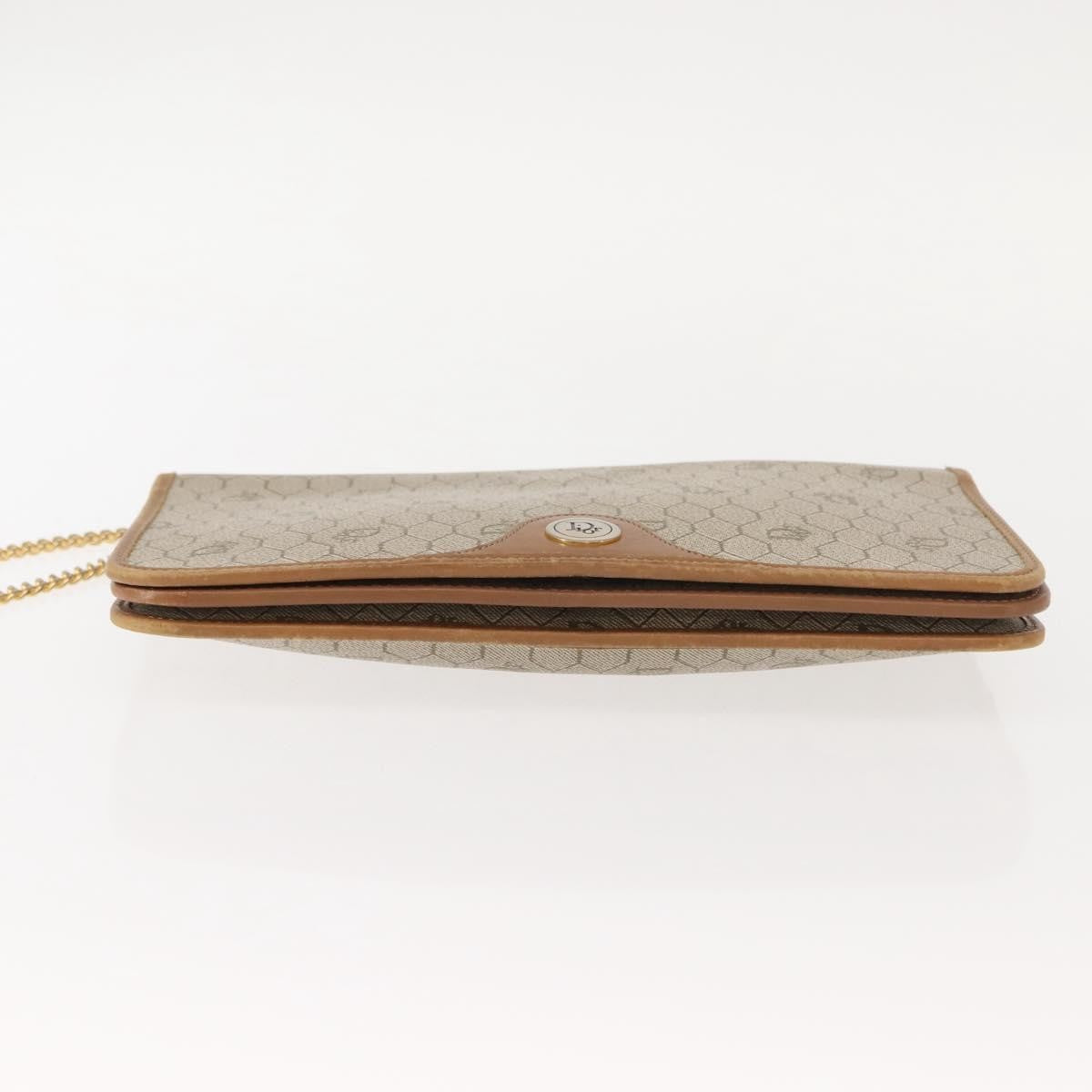Christian Dior Vintage Honeycomb chain Canvas, BEIGE, CANVAS, Shoulder bag