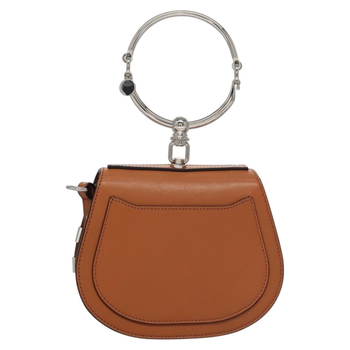 Chloe Nile Crossbody Bag Mirror Leather, BROWN, LEATHER, Crossbody bag