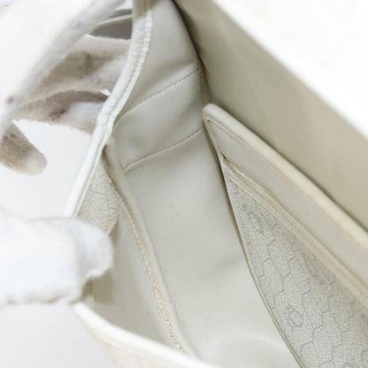 Christian Dior Vintage Honeycomb Flap Crossbody Bag Canvas and Leather, WHITE, CANVAS, Shoulder bag