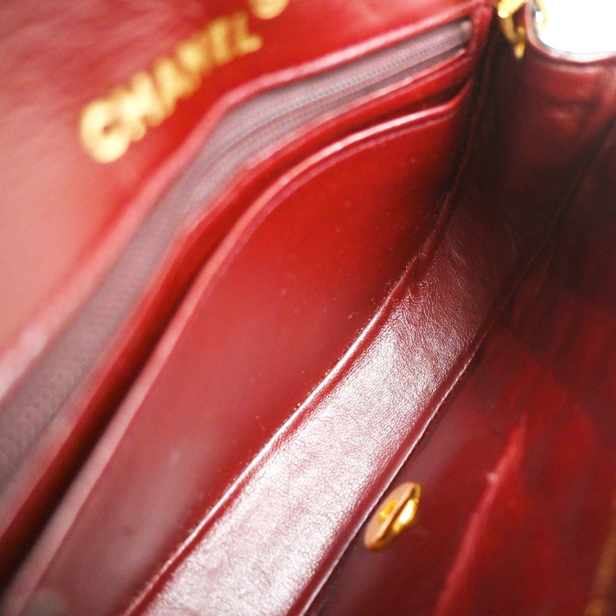 Chanel Vintage Half Moon Flap Bag Quilted lambskin, BLACK, LEATHER, Shoulder bag