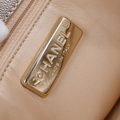 Chanel Luxe Ligne Zipped Tote Leather, GOLD, LEATHER, Tote bag