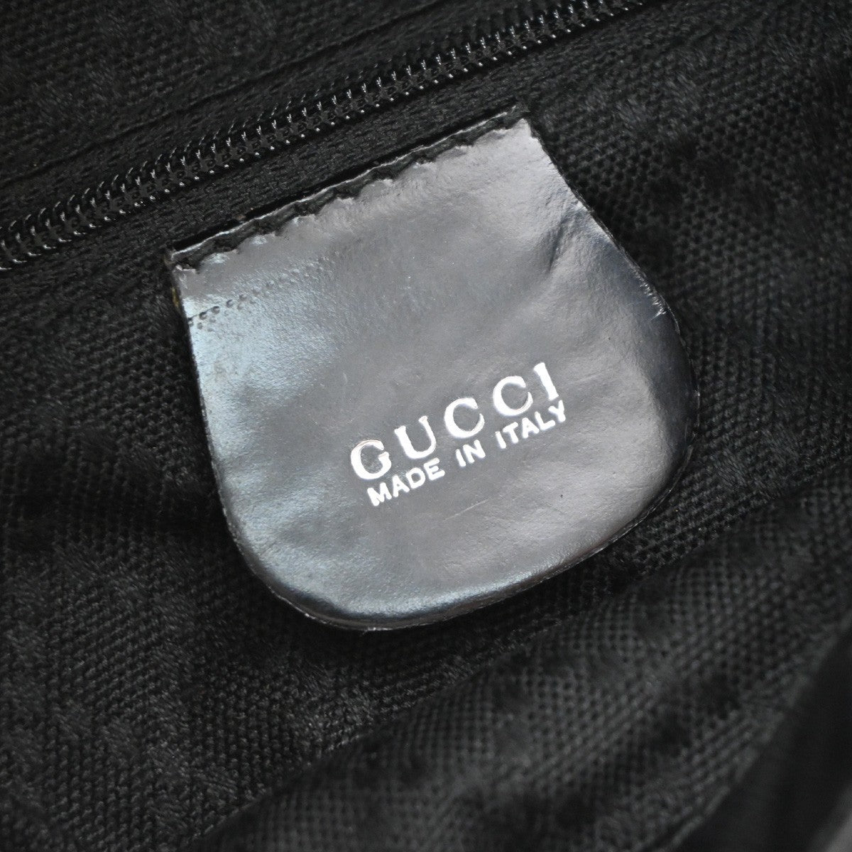 Gucci Vintage Bamboo Backpack Nylon and Patent Leather, BLACK, NYLON, Backpack