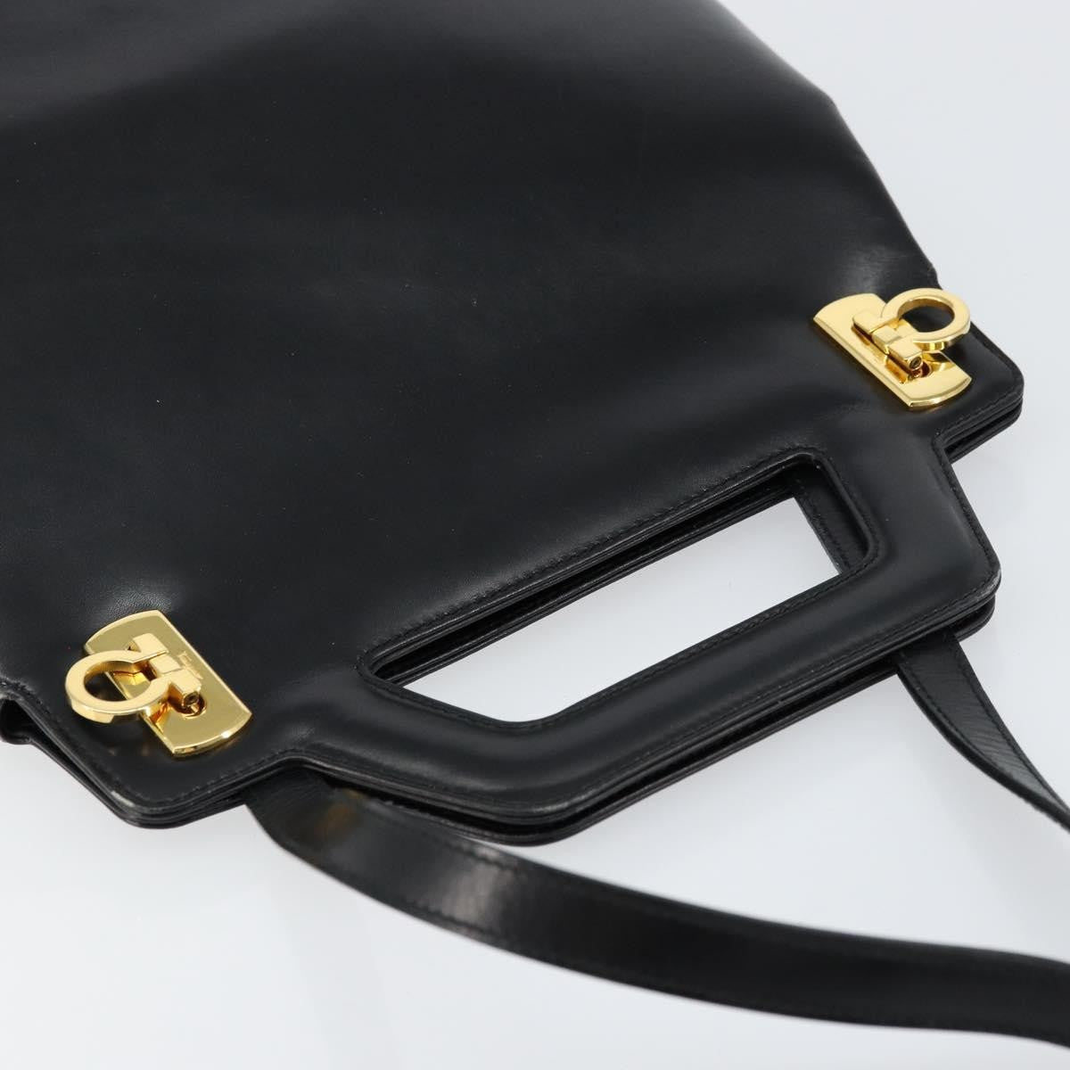 Salvatore Ferragamo Wanda Handbag Leather, BLACK, LEATHER, Handbag