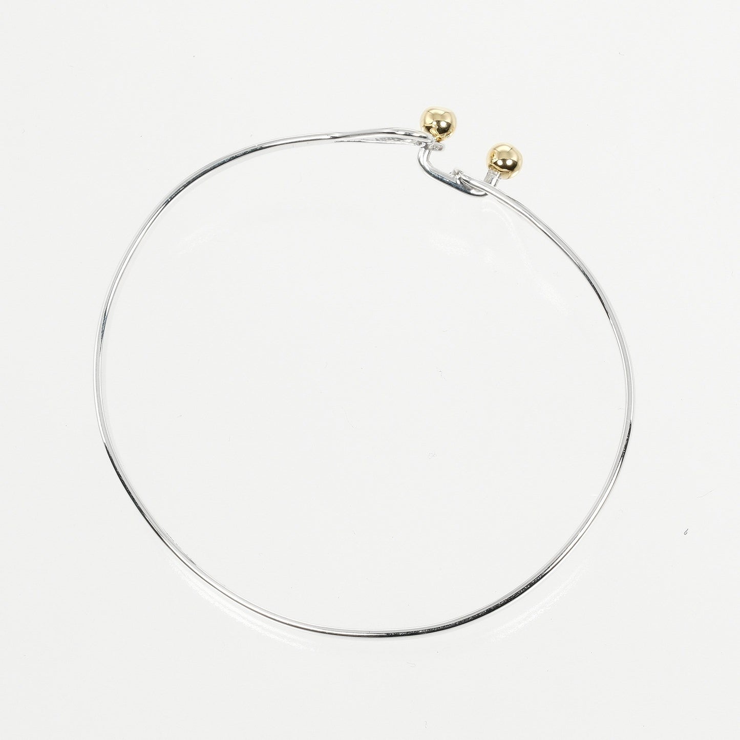 Tiffany & Co. Hook and Eye double heart bracelet Silver925 with K18 yellow gold, SILVER, SILVER, Bracelet