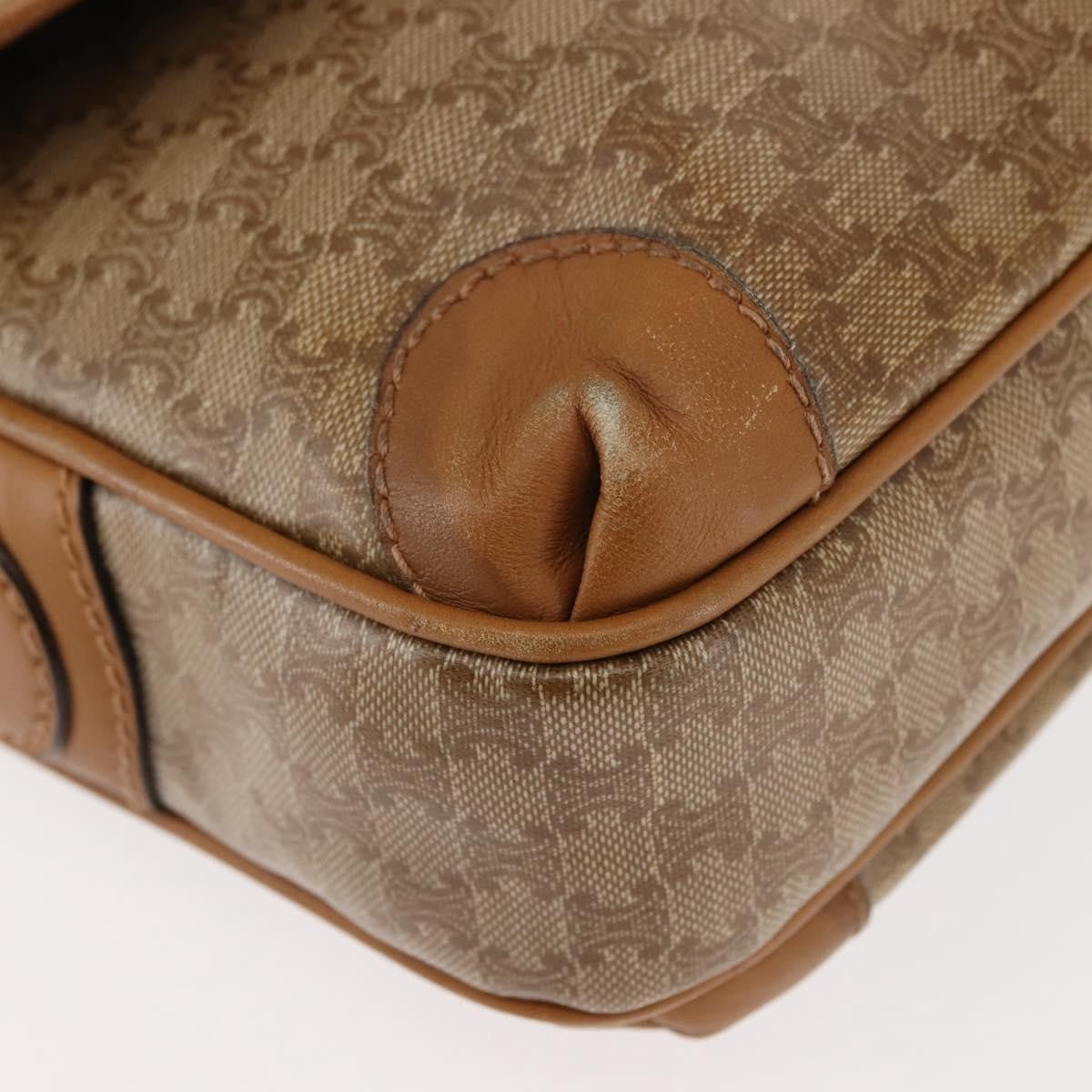 Celine Macadam Shoulder Bag PVC Leather, Beige, PVC + Canvas, Shoulder Bag