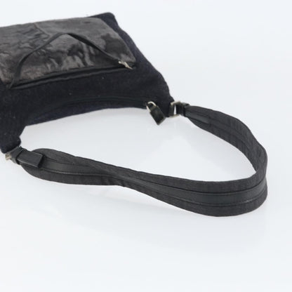 Prada Vintage Shoulder Bag Wool, BLACK, WOOL, Shoulder bag
