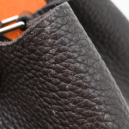 Hermes Picotin Bag Clemence, Brown, Leather, Handbag