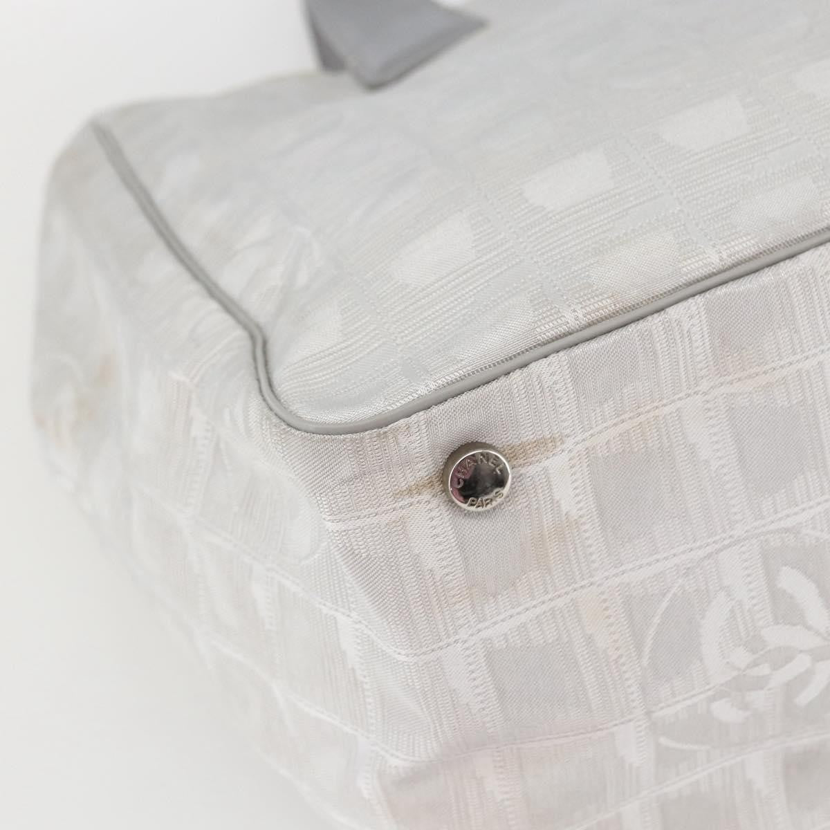 Chanel Travel Line Tote Nylon, SILVER, NYLON, Tote bag