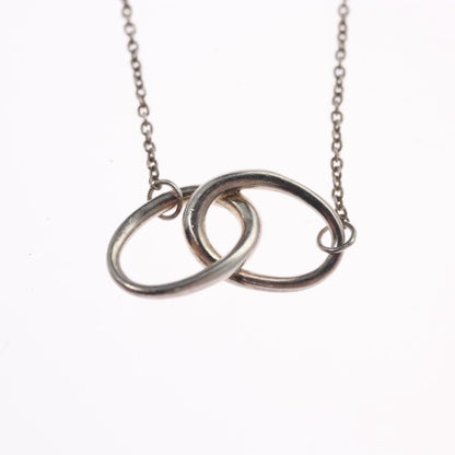 Tiffany & Co. Elsa Peretti Double Loop Pendant Necklace Silver 925, SILVER, SILVER, Necklace