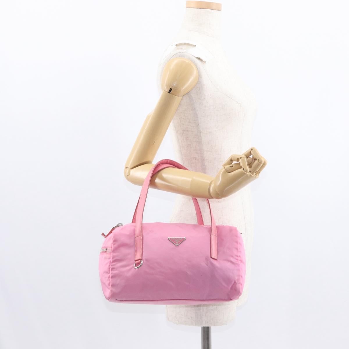 Prada Side Pocket Convertible Duffle Bag Tessuto, Pink, Nylon, Handbag